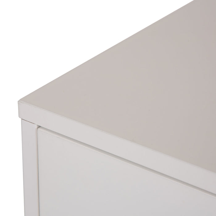 Wooden X-Shape Side Table With Drawer White