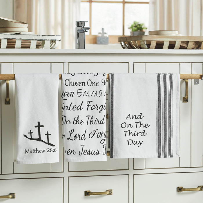 Words of Faith Tea Towels 16x28" - Set of 3 - Primitive Star Quilt Shop