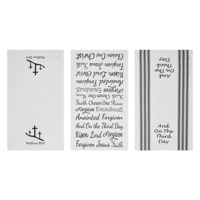 Words of Faith Tea Towels 16x28" - Set of 3 - Primitive Star Quilt Shop