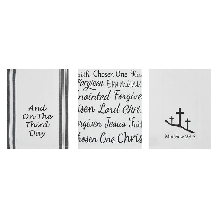 Words of Faith Tea Towels 16x28" - Set of 3 - Primitive Star Quilt Shop