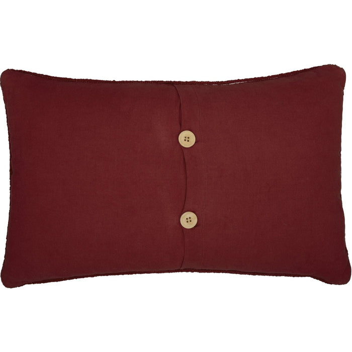 Wyatt Bear Hooked Pillow 14x22" Filled - Primitive Star Quilt Shop