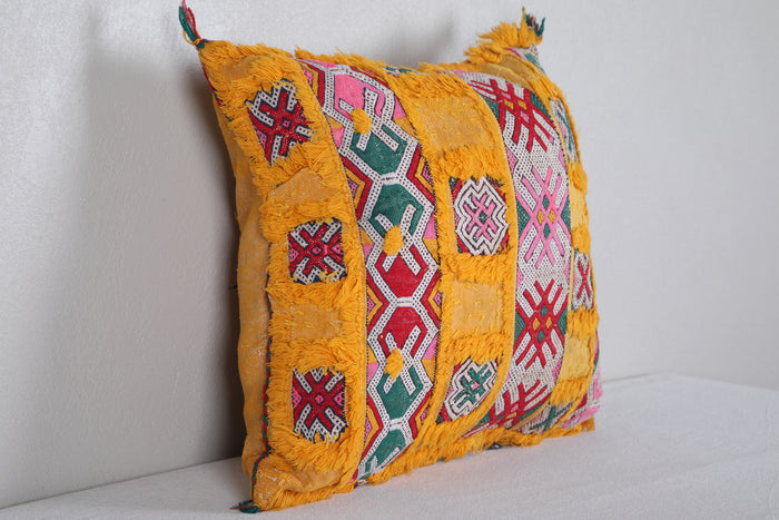Yellow berber tribal pillow 16.5 INCHES X 18.5 INCHES