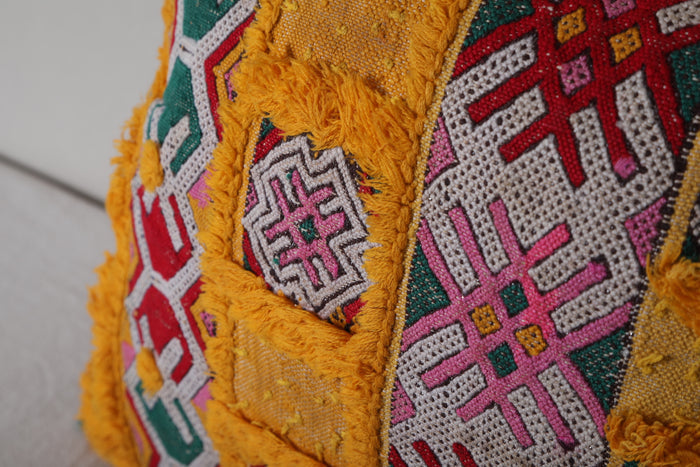 Yellow berber tribal pillow 16.5 INCHES X 18.5 INCHES