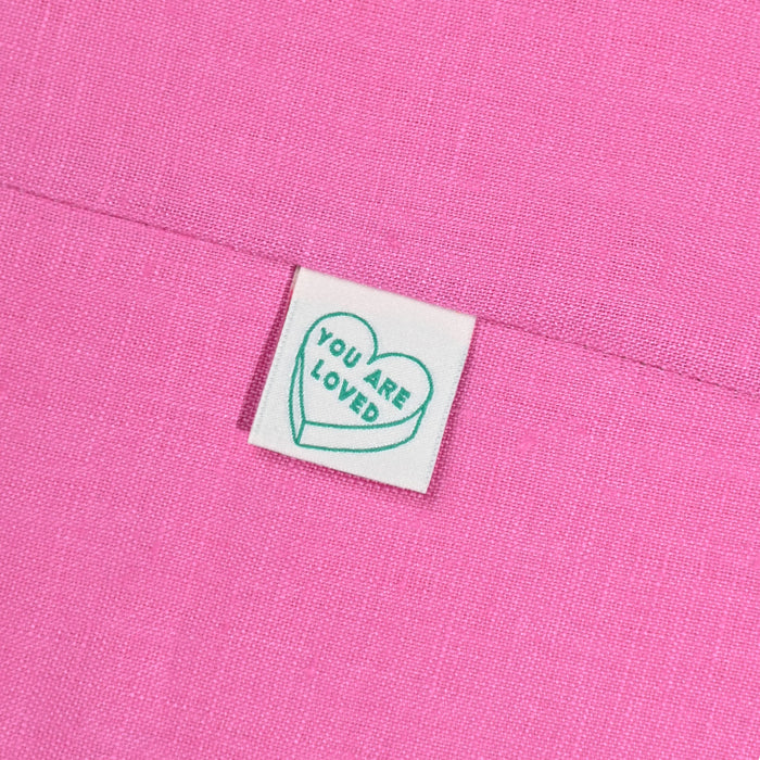 You Are Loved woven KATM sewing labels for handmade clothes and DIY sewing projects
