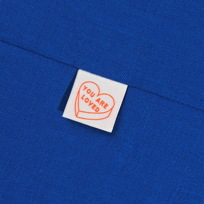 You Are Loved woven KATM sewing labels for handmade clothes and DIY sewing projects