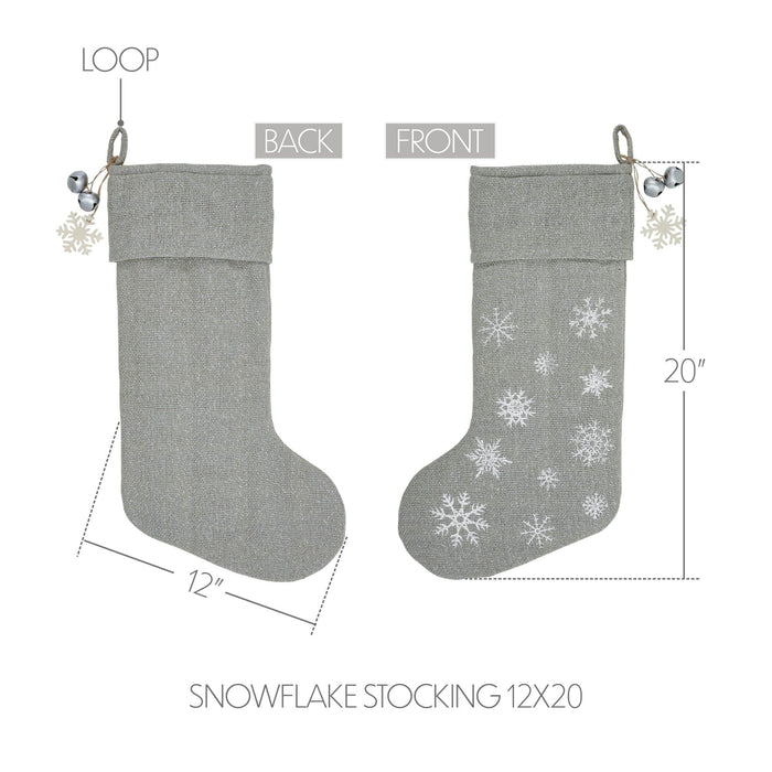 Yuletide Burlap Dove Grey Stocking 12x20" - Primitive Star Quilt Shop