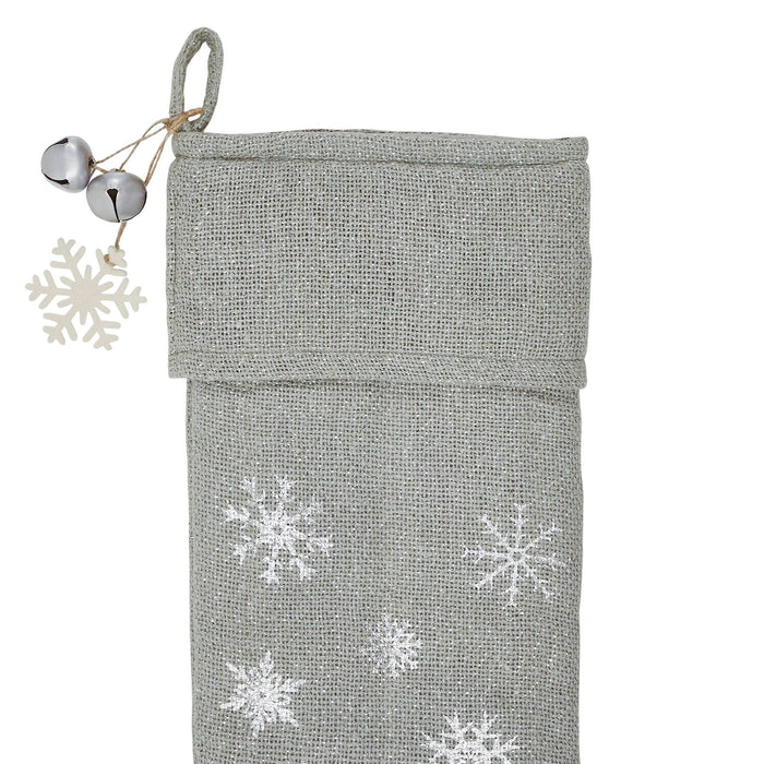 Yuletide Burlap Dove Grey Stocking 12x20" - Primitive Star Quilt Shop