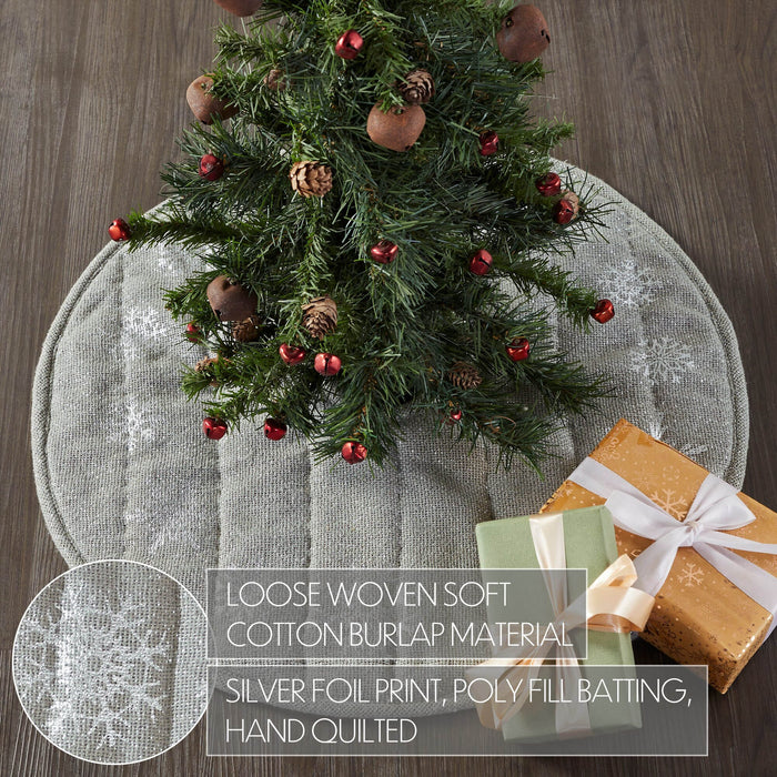 Yuletide Burlap Dove Grey Tree Skirt 24" - Primitive Star Quilt Shop