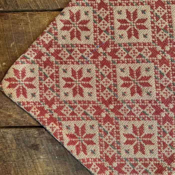 Yuletide Spirits Woven Small Table Cloth 34" - Primitive Star Quilt Shop