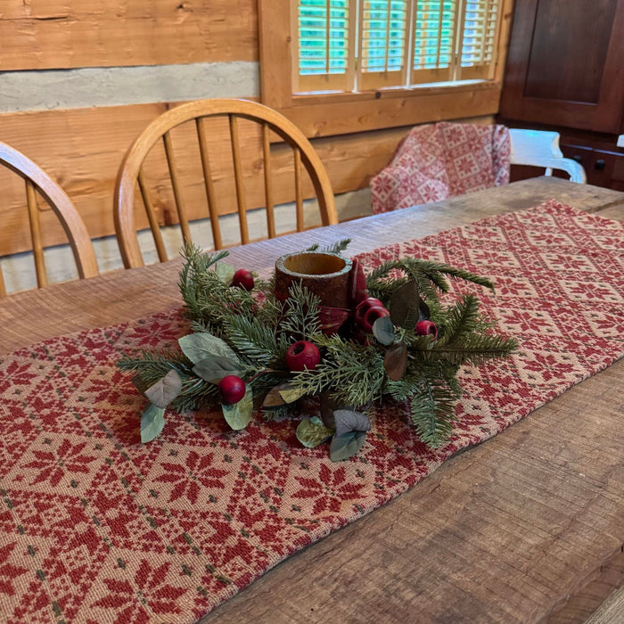 Yuletide Spirits Woven Table Runner 56" - Primitive Star Quilt Shop