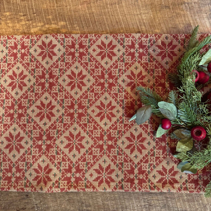 Yuletide Spirits Woven Table Runner 56" - Primitive Star Quilt Shop