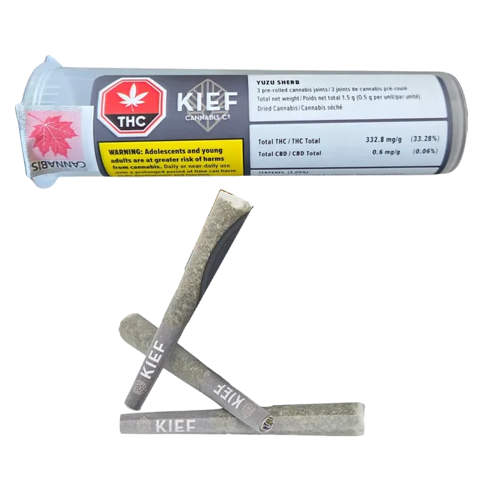 Kief Cannabis 1.5 g Yuzu Sherb PR 3 x 0.5 g Pre-Rolls